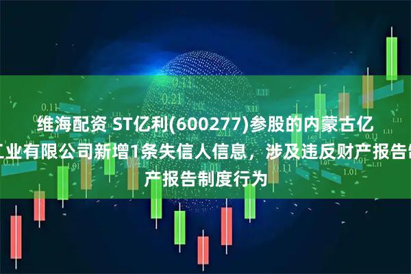维海配资 ST亿利(600277)参股的内蒙古亿利化学工业有限公司新增1条失信人信息,涉及违反财产报告制度行为